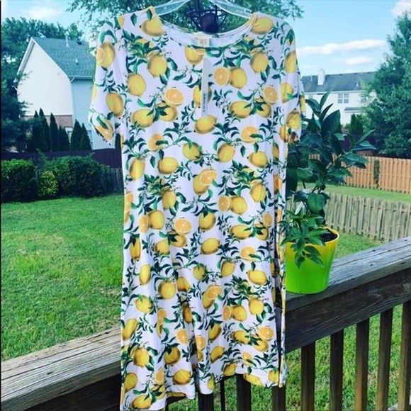Yelete Lemon Swing Dress with Pockets Size S NEW - Picture 5 of 8